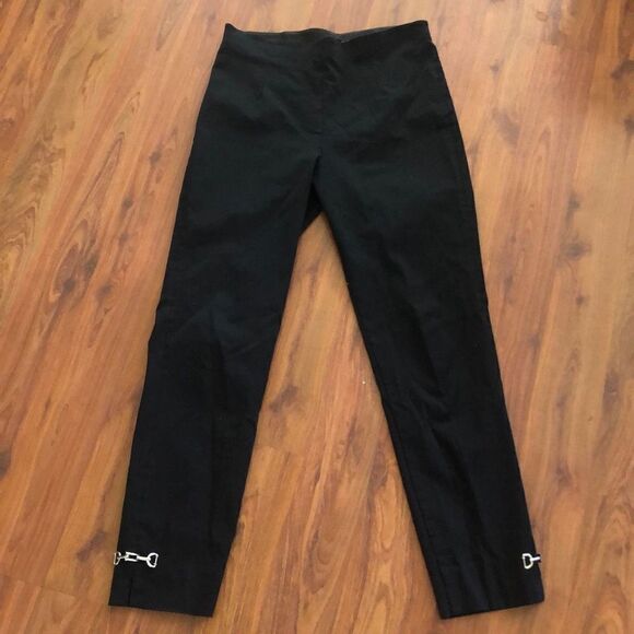 Equestrian black, snaffle bit detail, Horsebit pants, size small - Picture 1 of 4